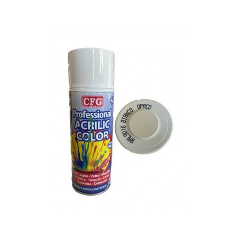 foto del prodotto smalto vernice spray cfg professional, bianco opaco ral 9010, 400 ml cfg sw9010