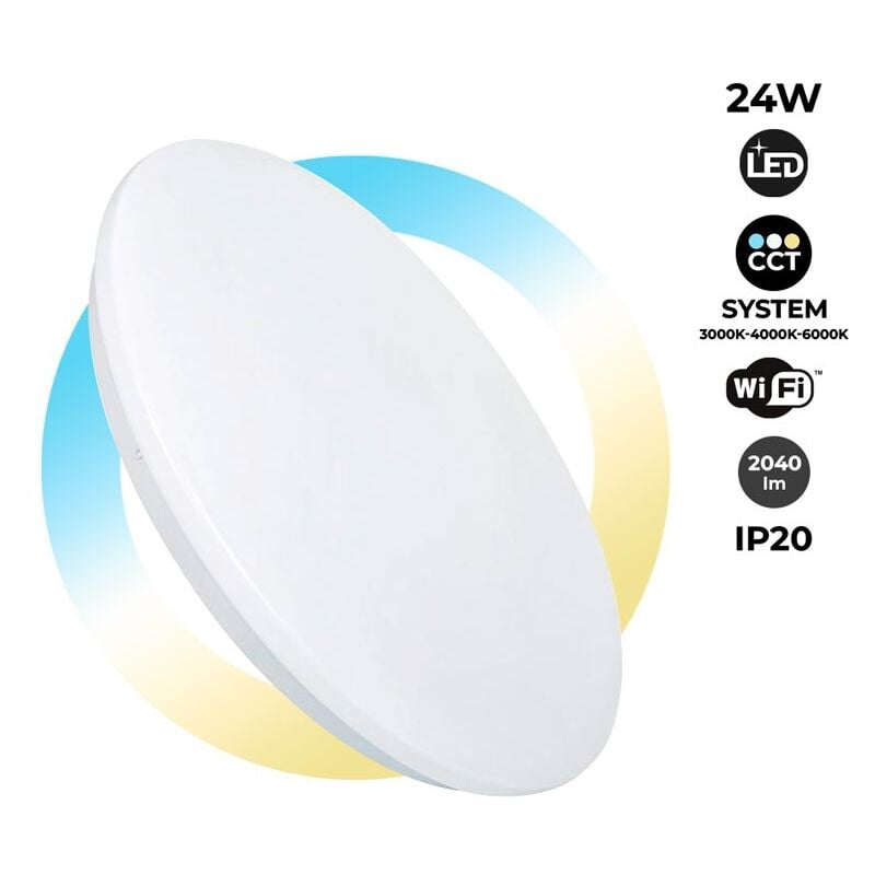 foto del prodotto smart cct connessione wifi plafoniera led 24w ip20
