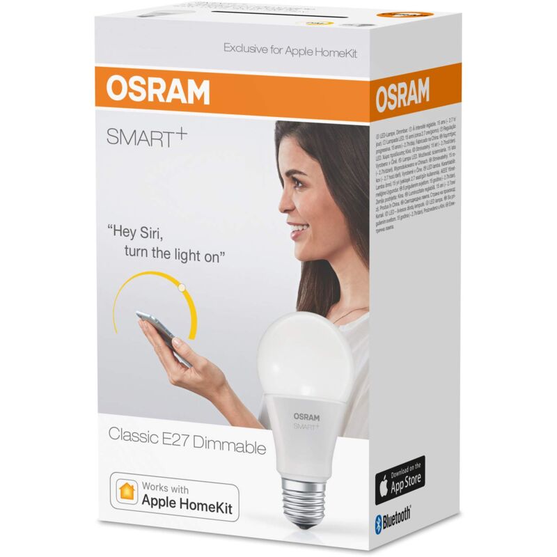 foto del prodotto smart lampadina led bluetooth compatibile con apple homekit, e27, 5.5w, 650 lm, dimmerabile osram