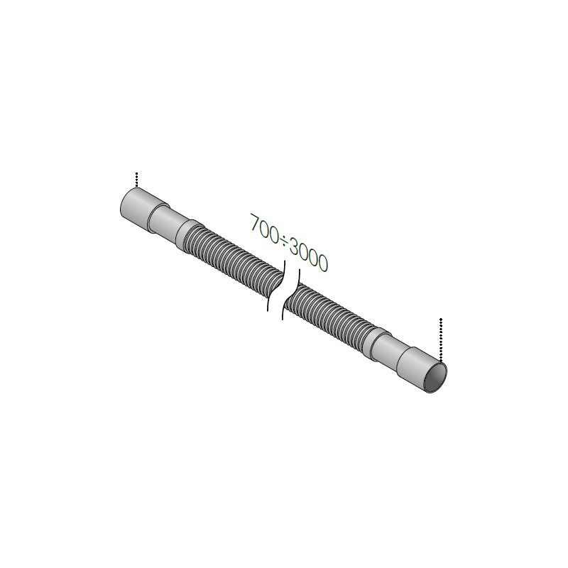 foto del prodotto smart - tubo pp estensibile per lavatrice con morsetti in gomma, estensibile 700 ÷ 3000 mm -485.3096