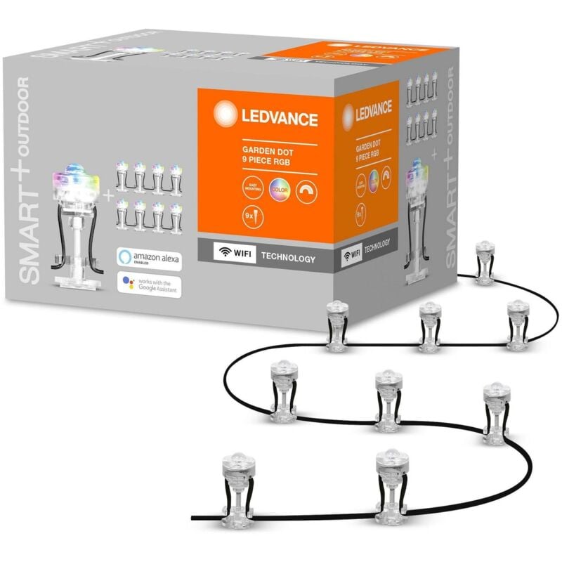 foto del prodotto smart wifi giardino dot rgb 9p led luci esterne smart wifi