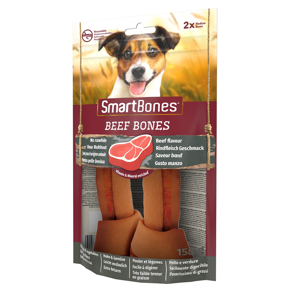 foto del prodotto smartbones ossa al manzo medium snack per cani 2 pz