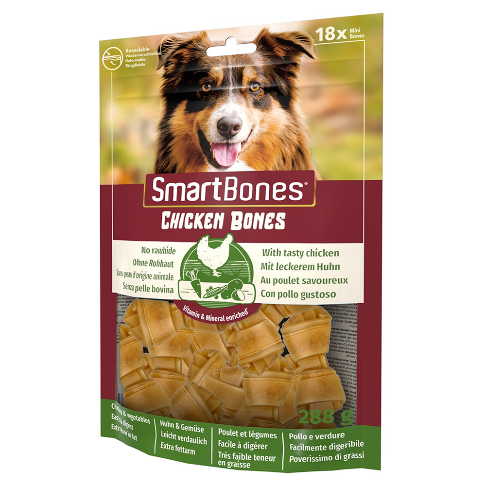 foto del prodotto smartbones ossi al pollo mini snack per cani 18 pz