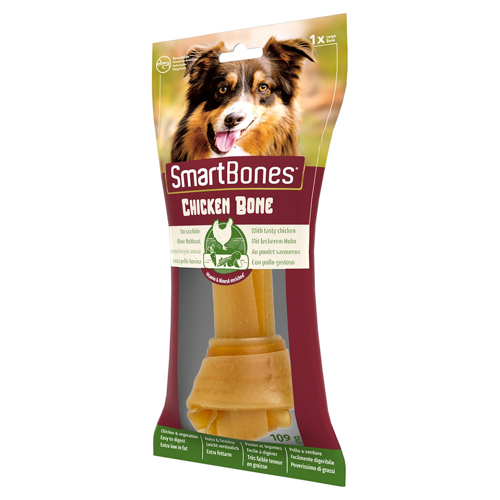 foto del prodotto smartbones osso al pollo large snack per cani 1 pz 109 g 