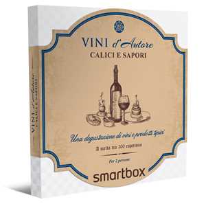 foto del prodotto smartbox - calici e sapori - cofanetto regalo - 1 degustazione di vini e prodotti tipici per 2 persone