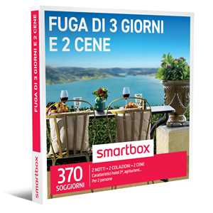 foto del prodotto smartbox fuga di 3 giorni e 2 cene cofanetto regalo 2 notti con colazione e 2 cene per 2 persone