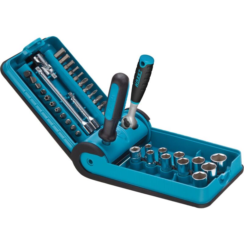 foto del prodotto smartcase set di chiavi a bussola e bit 856 1hp set di utensili per dadi da 38 pezzi, azionamento quadrato ed esagonale 6,3 1 4 di pollice , vari