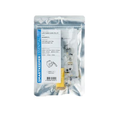 foto del prodotto smartkeeper nc03pkyl 5 x lan cable locks with 1 x lock key basic yellow gelb slsart 0084 slsart0084 slsart 0084 