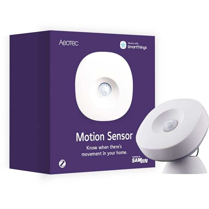 foto del prodotto smartthings aeotec zigbee motion sensor controllo automatico della luce sensore di temperatura integrato, compatibile con echo plus e philips hue.
