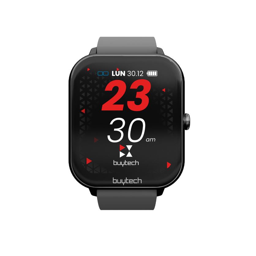 foto del prodotto smartwatch buytech by alfa bk cassa nera con cinturino silicone nero