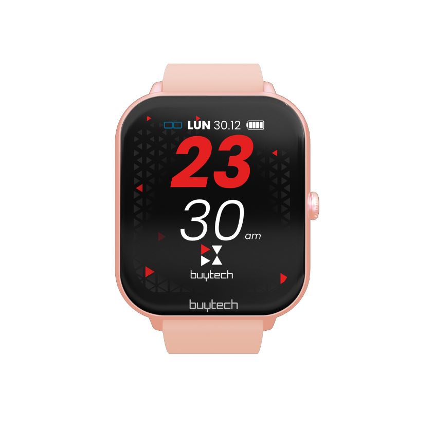 foto del prodotto smartwatch buytech by alfa pk cassa rosa con cinturino silicone rosa