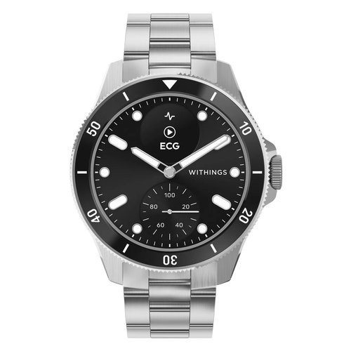 foto del prodotto smartwatch withings hwa10 model 9 all int scanwatch nova black e silve