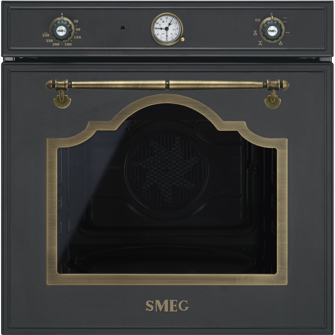 foto del prodotto smeg forno elettrico da incasso ventilato multifunzione capacit 70 litri 60 cm colore ottone antico sf700ao