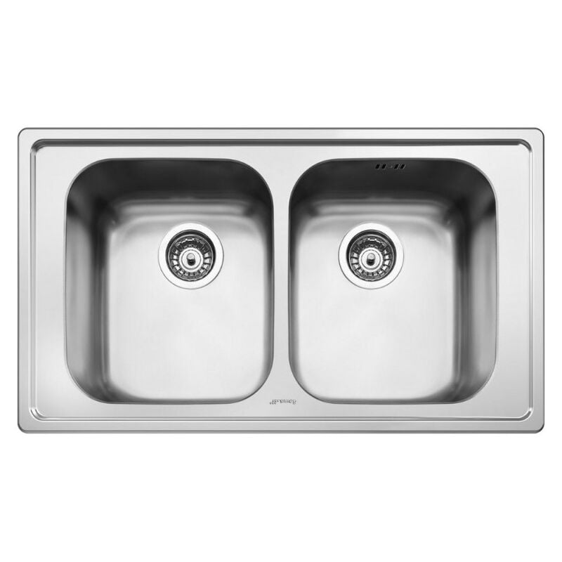 foto del prodotto smeg lavello incasso 2 vasche 86x50 lp8622 inox spazzolato