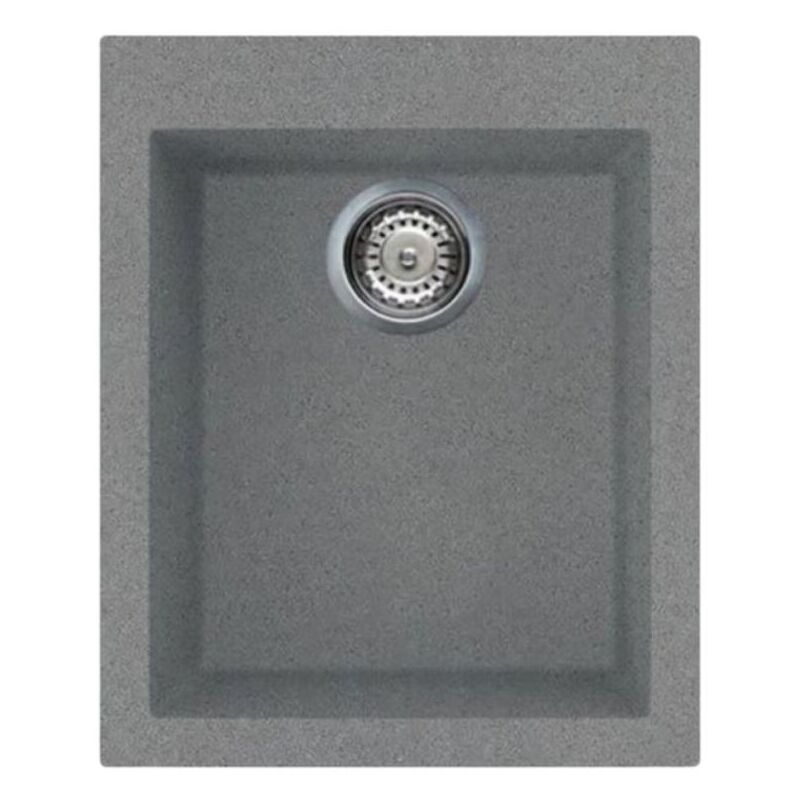 foto del prodotto smeg lavello incasso monovasca fragranite titanio 41x50 cm vz40tt