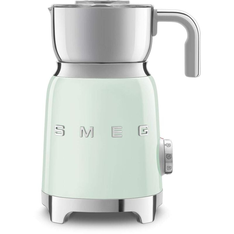 foto del prodotto smeg, montalatte multinfuzione mff11pgeu, con sistema ad induzione, 6 programmi preimpostati, una funzione manuale, caraffa removibile da 600 ml,