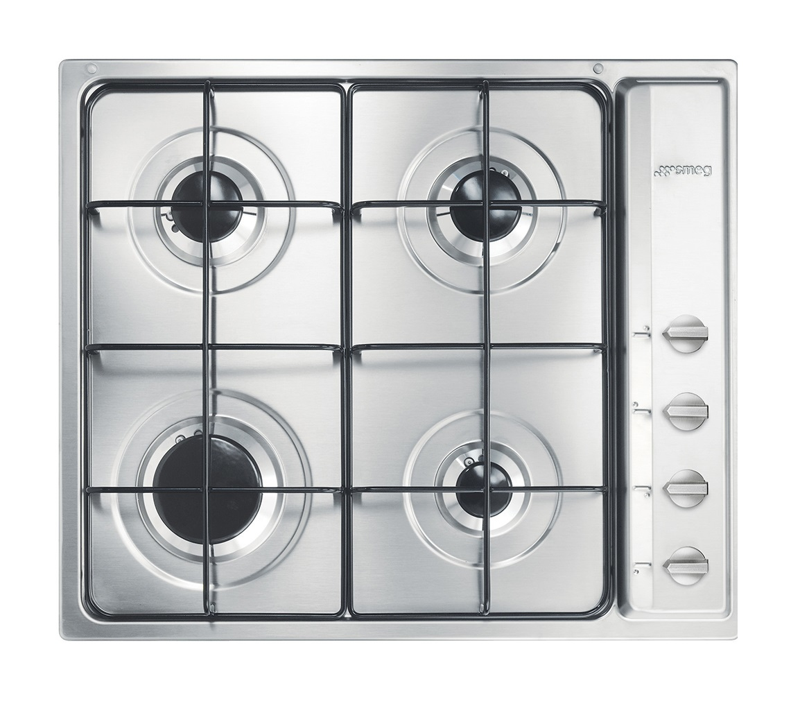foto del prodotto smeg piano cottura incasso gas 4 zone 60cm inox s64s