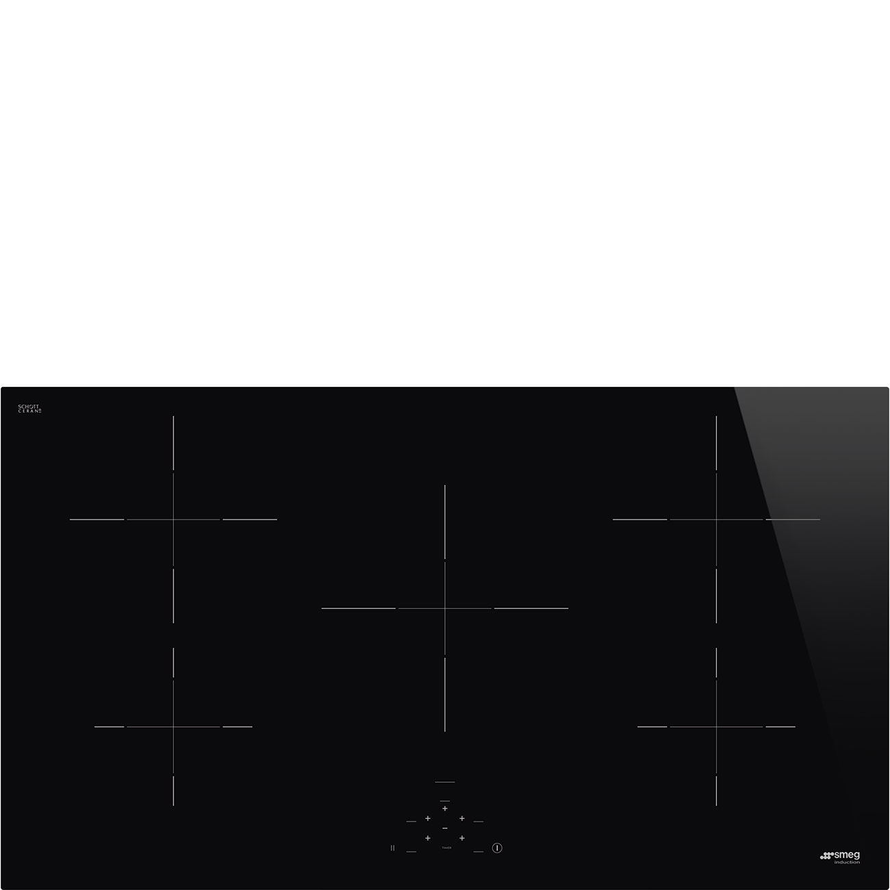 foto del prodotto smeg piano cottura incasso induzione 90cm 5 zone nero si2951d