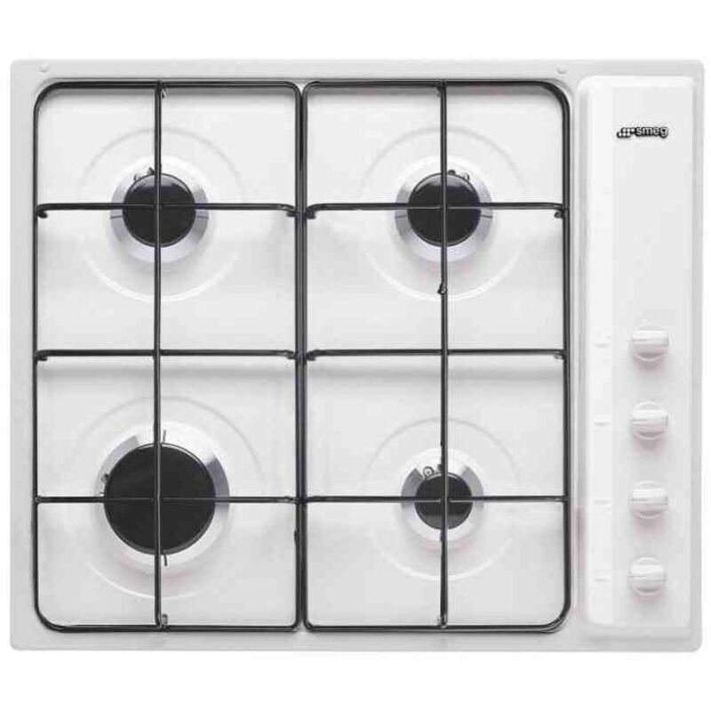 foto del prodotto smeg s64sb piano cottura bianco da incasso 60 cm gas 4 fornello i 