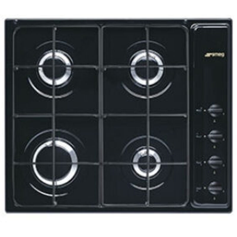foto del prodotto smeg - s64sn piano cottura nero da incasso gas 4 fornello i