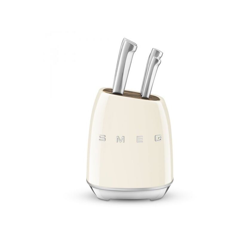 foto del prodotto smeg set 6 coltelli con ceppo 50 s style panna
