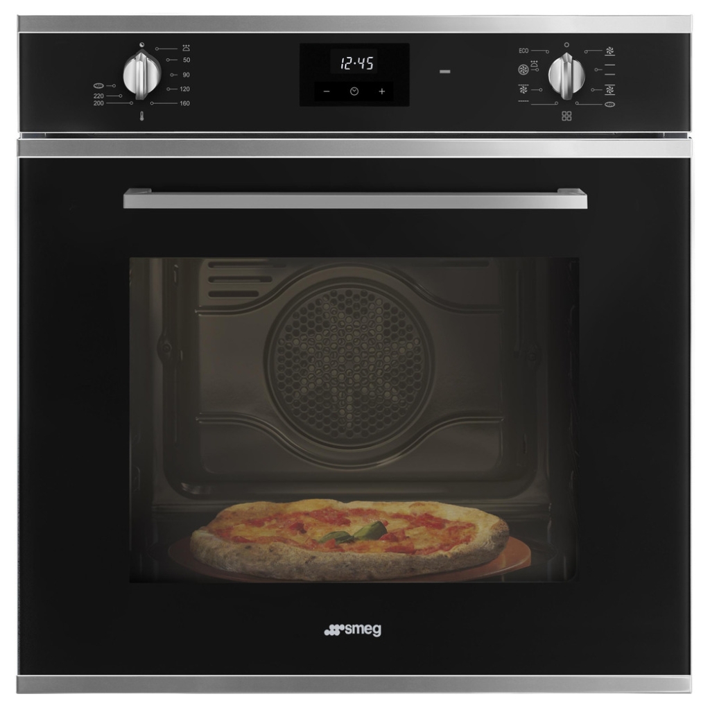 foto del prodotto smeg sf6400epzn forno elettrico da incasso termoventilato 65 l 8 funzioni classe a inox nero