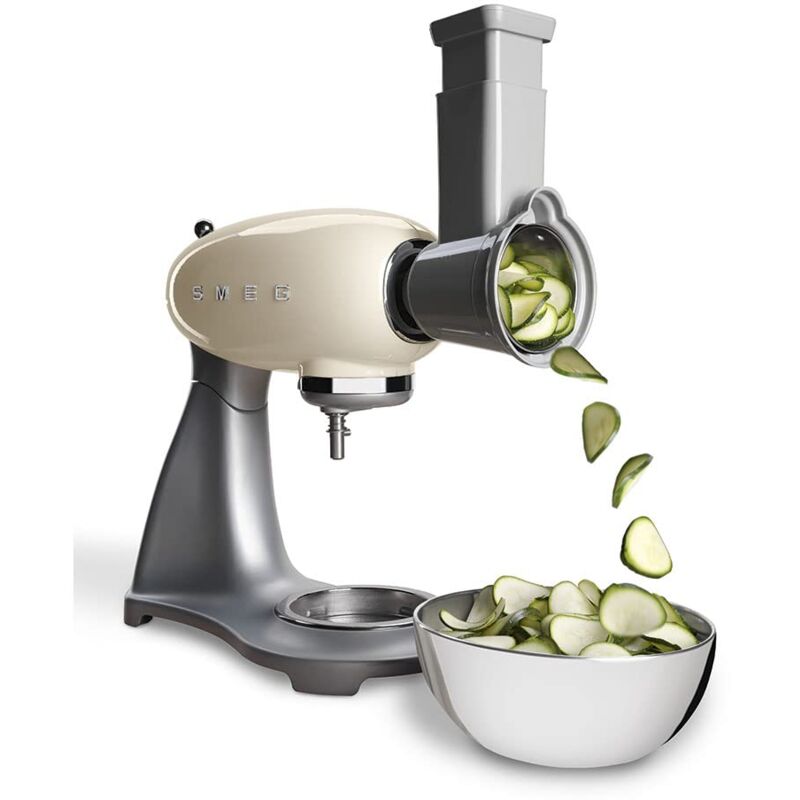 foto del prodotto smeg tritaverdure smsg01 per impastatrice, 4 cilindri in acciaio inox, sistema di blocco sblocco, presa di sicurezza, compatibile con impastatrice