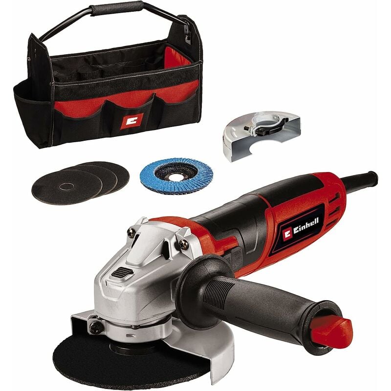 foto del prodotto smerigliatrice 850 watt con borsa porta attrezzi e impugnatura supplementare regolabile tc ag einhell