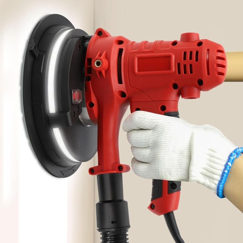 foto del prodotto smerigliatrice a secco con aspirazione, levigatrice a parete senza polvere, con illuminazione a led 220v 1200w