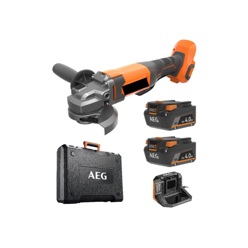 foto del prodotto smerigliatrice aeg 18v 125 mm 2 batterie 4,0 ah caricabatterie bews18 125x2 402b
