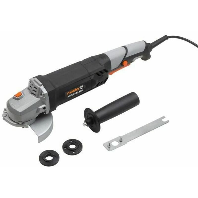 foto del prodotto smerigliatrice angolare 1100 w, mws1100 – 125 – diametro disco 125 mm – blocco mandrino – cappuccio di protezione regolabile senza attrezzi – con impugnatura supplementare/smerigliatrice per - meister