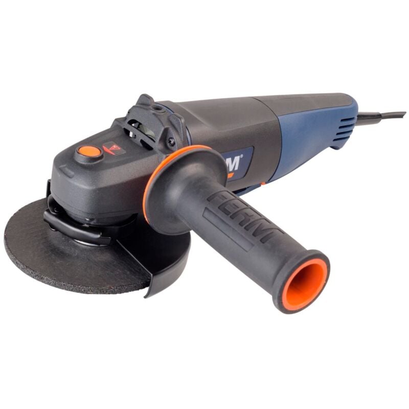 foto del prodotto smerigliatrice angolare 900w 125mm blocco del mandrino soft grip cavo 3 metri incl. impugnatura laterale regolabile ferm