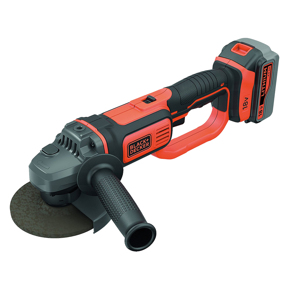 foto del prodotto smerigliatrice angolare a batteria bcg720m1 qw 18v 4 ah litio 115 125 mm black decker