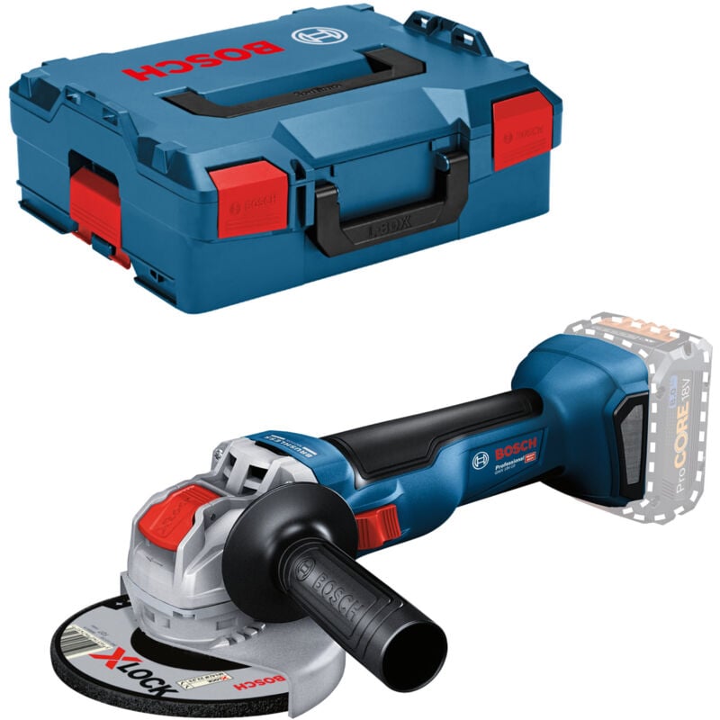 foto del prodotto smerigliatrice angolare a batteria bosch gwx 18v 10 con x lock senza batteria senza caricabatterie in l boxx