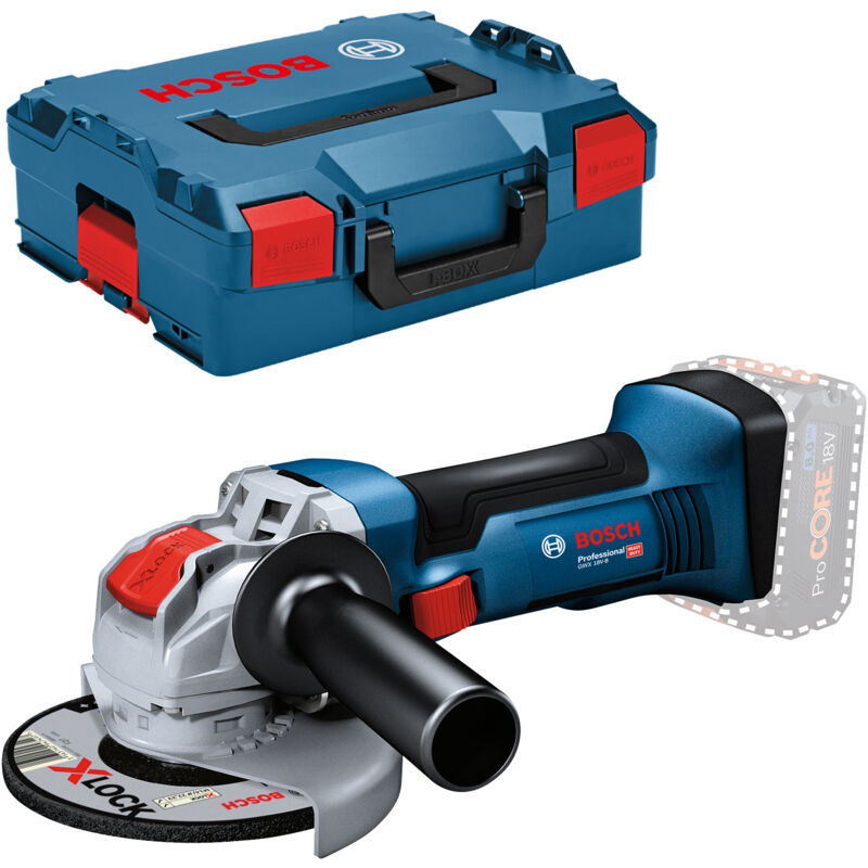 foto del prodotto smerigliatrice angolare a batteria bosch gwx 18v 8 125 mm solo senza batteria senza caricabatterie in l boxx