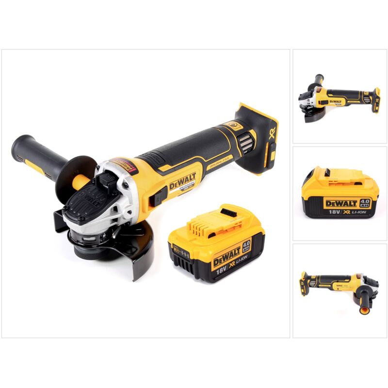 foto del prodotto smerigliatrice angolare a batteria dewalt dcg 405 n 18v 125mm brushless 1x batteria 4.0ah senza caricabatterie