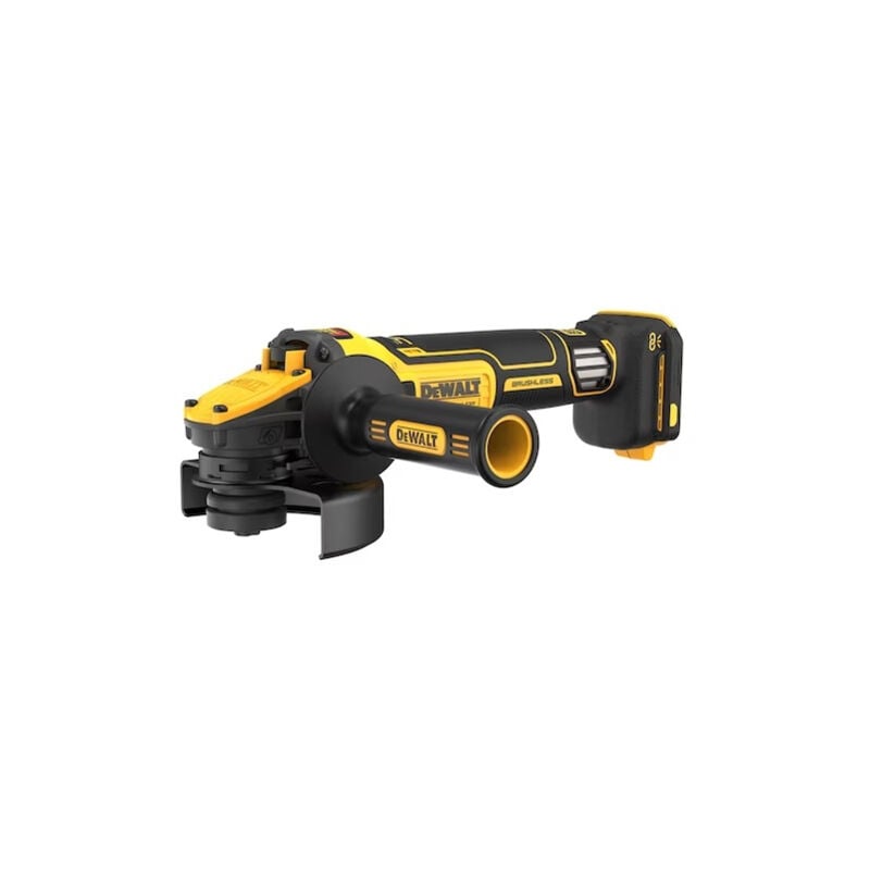 foto del prodotto smerigliatrice angolare a batteria dewalt dcg416vsn con elettronica e interruttore a paletta senza batteria e caricabatterie