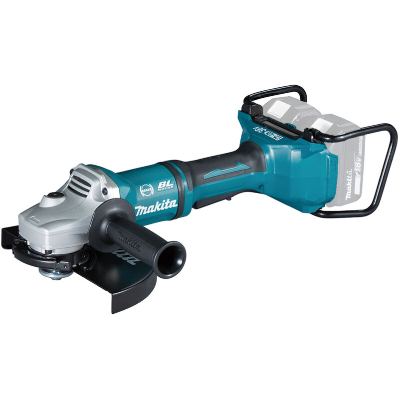 foto del prodotto smerigliatrice angolare a batteria makita dga900zkx2, 2x18 v 230 mm senza batteria e caricabatterie