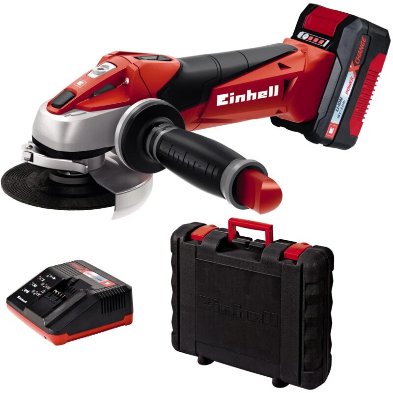 foto del prodotto smerigliatrice angolare a batteria tc ag 18 115 li kit power x change 18 v, 115 mm diametro disco, 28 mm profondit taglio, soft start, senza disco,