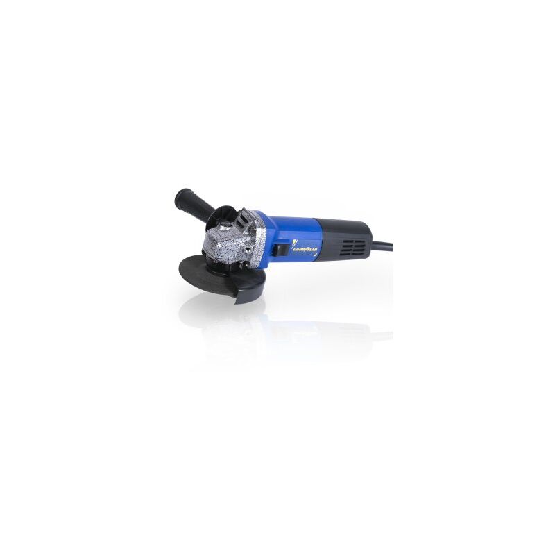 foto del prodotto smerigliatrice angolare professionale 220v 50 60hz. 750w 11000 rpm 115mm. include disco da 115 mm e chiavi dede spigot. goodyear