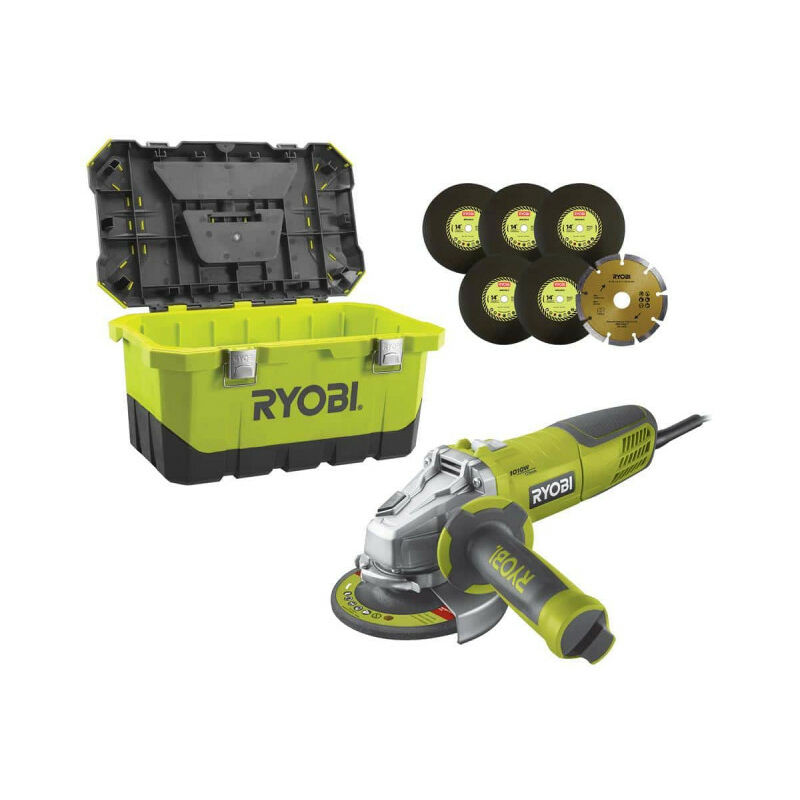 foto del prodotto smerigliatrice angolare ryobi 1010w 125mm 1 contenitore rag1010 125ta6