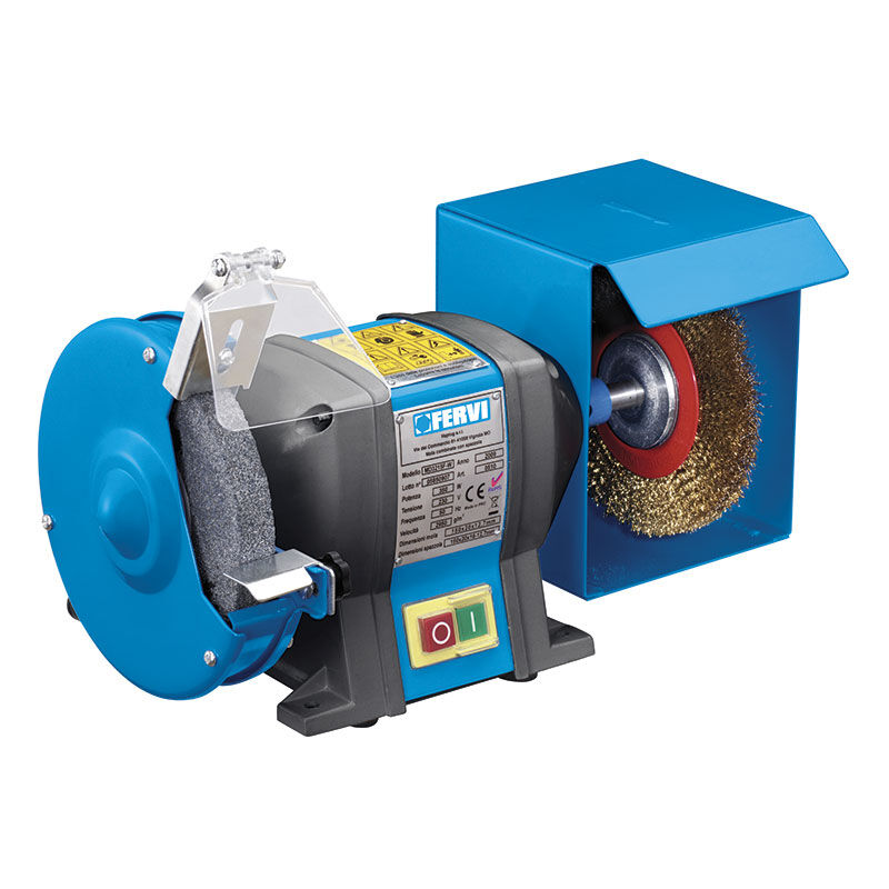 foto del prodotto smerigliatrice combinata mola e spazzola 350w 230v da banco fervi 0510