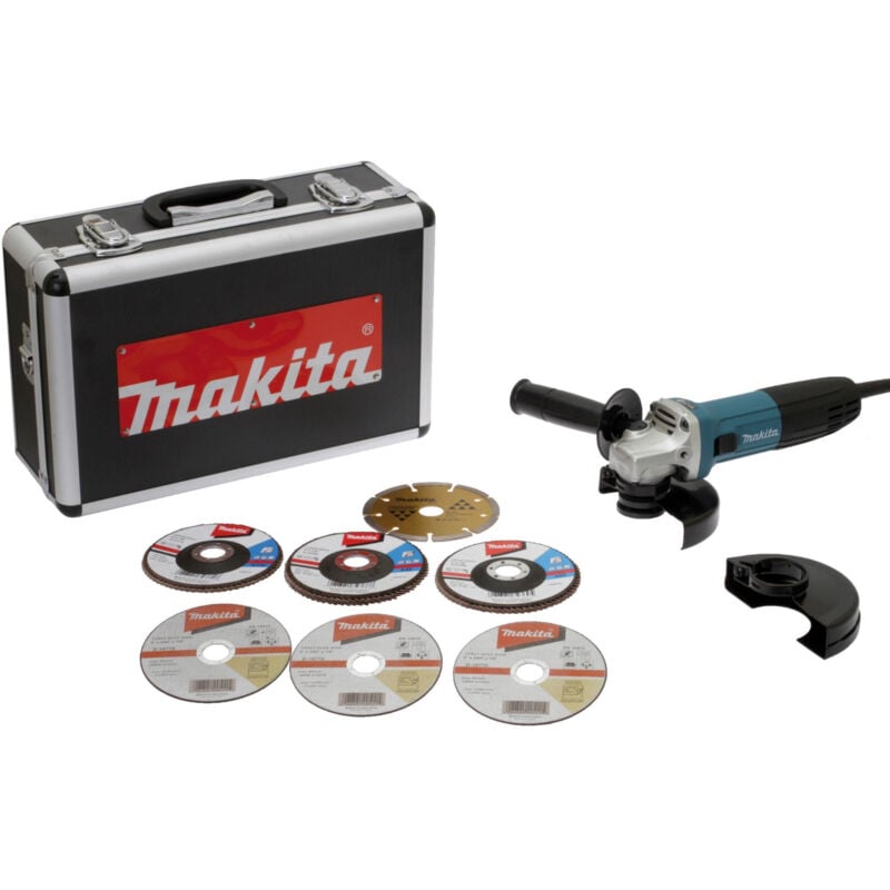 foto del prodotto smerigliatrice makita 125 mm 720w 7 dischi, valigetta ga5030rsp6