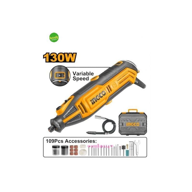 foto del prodotto smerigliatrice mini trapano tipo dremel 130w 109 accessori ingco mg13328e