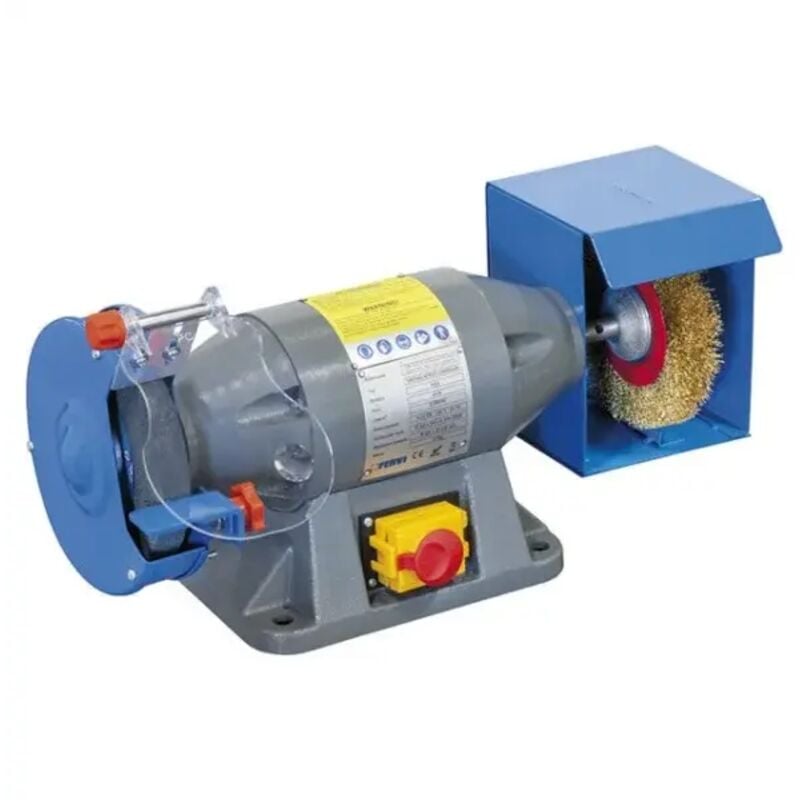 foto del prodotto smerigliatrice mola spazzola combinata da banco 520w 230v fervi 0553