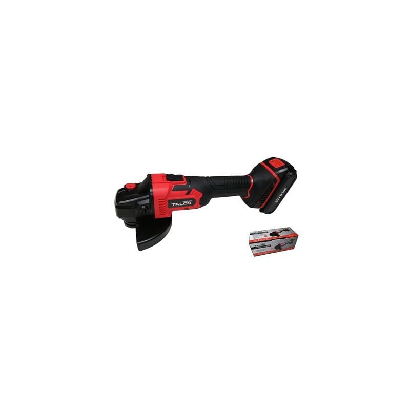 foto del prodotto smerigliatrice professionale talox 115mm batteria li ion 20v 2ah con caricabatterie