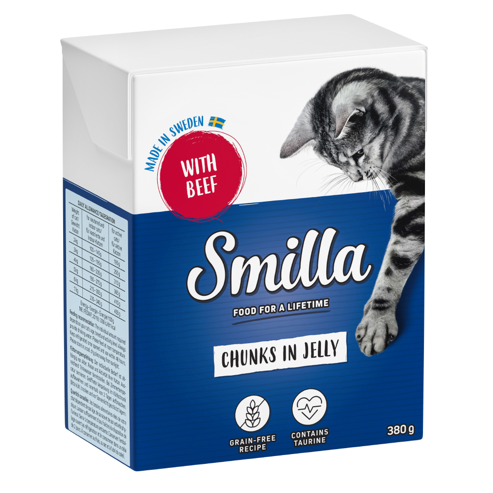 foto del prodotto smilla bocconcini in gelatina 6 x 380 g umido gatto manzo