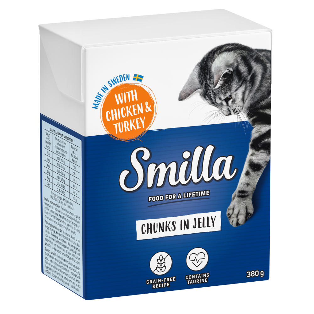 foto del prodotto smilla bocconcini in gelatina 6 x 380 g umido gatto pollo tacchino