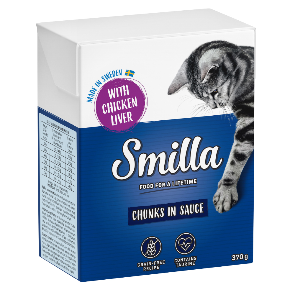 foto del prodotto smilla bocconcini in salsa 6 x 370 g umido gatto fegato di pollo