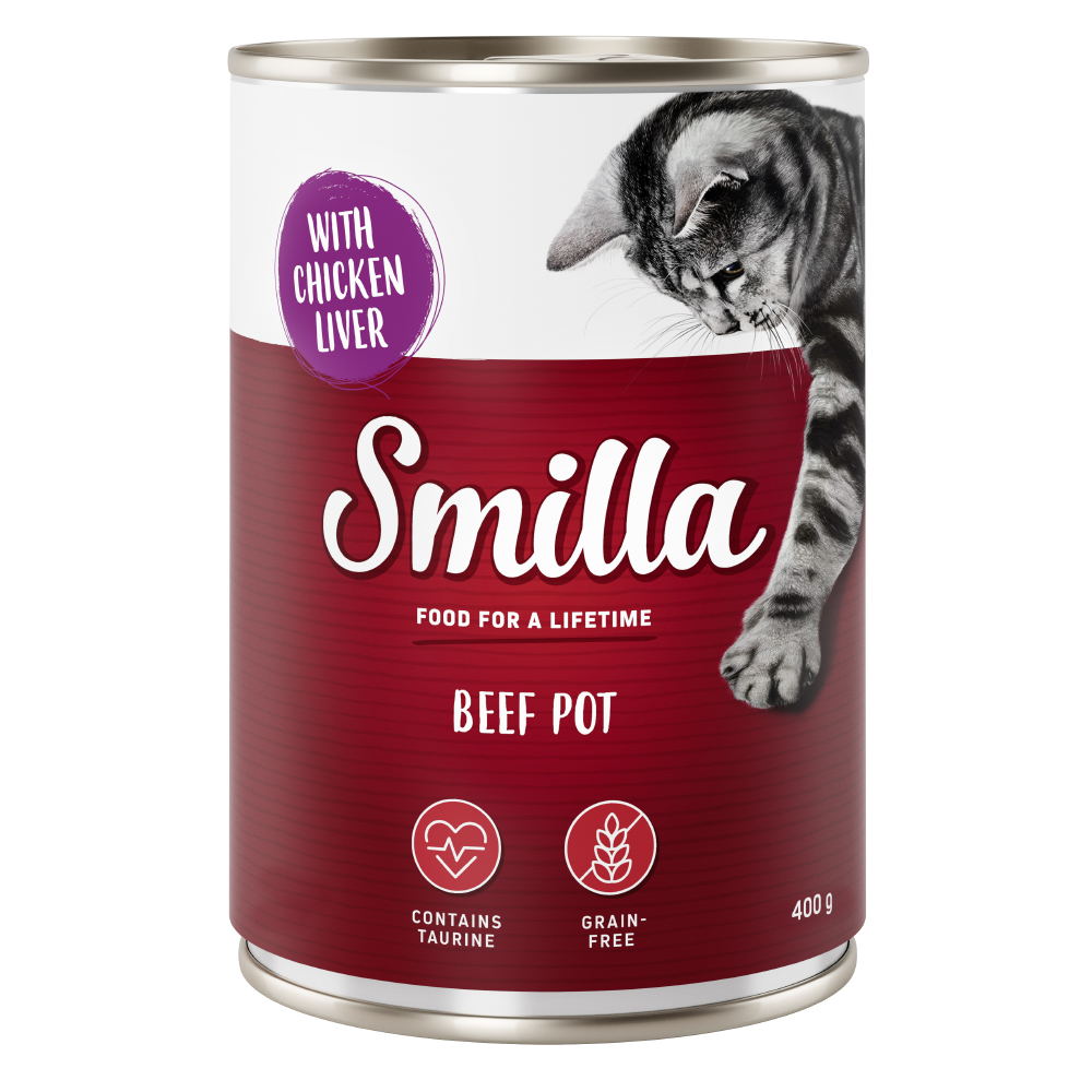 foto del prodotto smilla delizie al manzo 12 x 400 g alimento umido per gatti - manzo con fegato di pollo